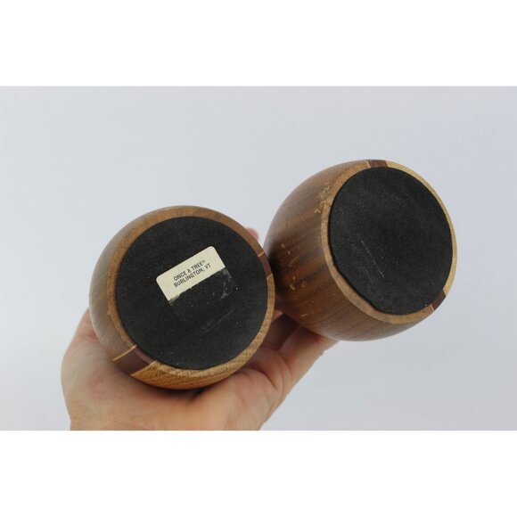 MCM Wood Candlestick Holders Sculpted Pair, Once Upon a Tree Vermont, 7.5 Inch - Picture 8 of 12